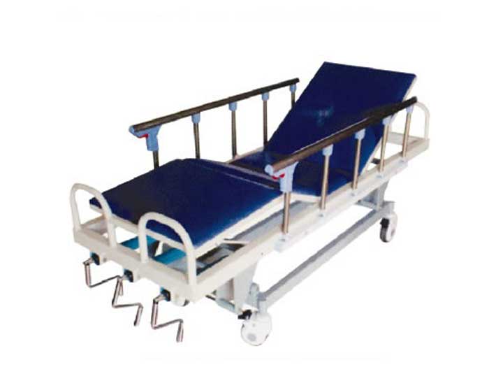 D40-不銹鋼三搖升降搶救床 ABS床板、翻轉護欄、三搖升降搶救床